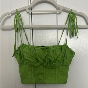 Green Ruffled Women's Top